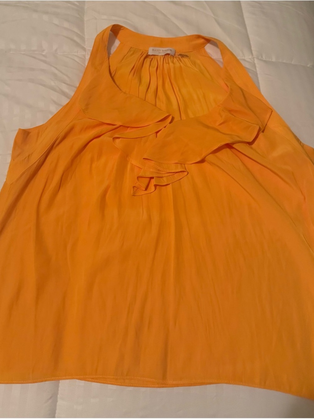 Ramy Brook Small Yellow Ruffle Tank NWOT